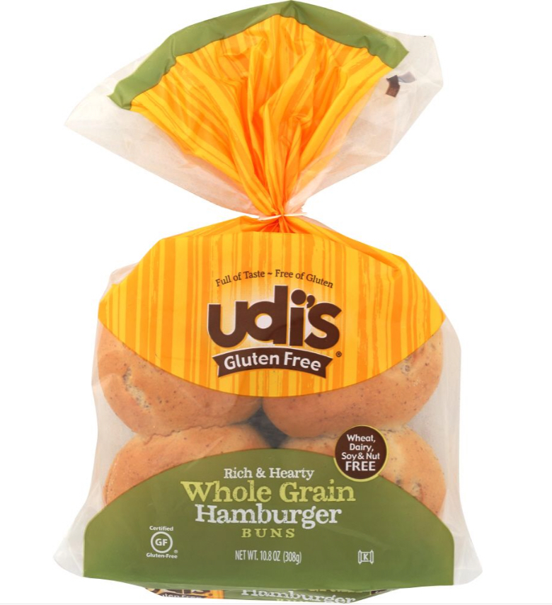 Udi's gluten free whole grain hamburger buns