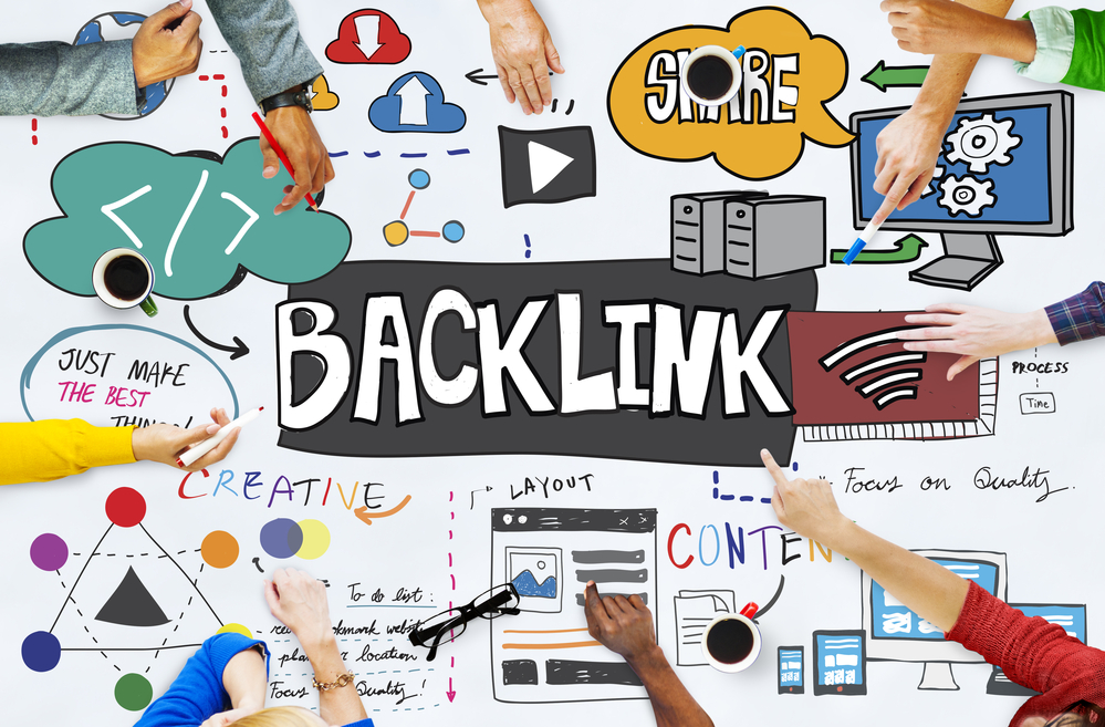 Illustration showing the concept of back linking for SEO