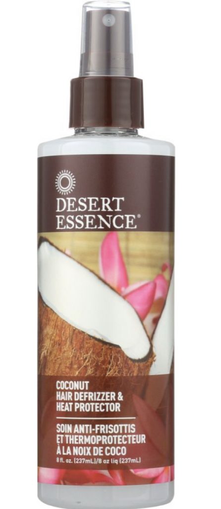 Desert Essence coconut hair defrizzer and heat protector