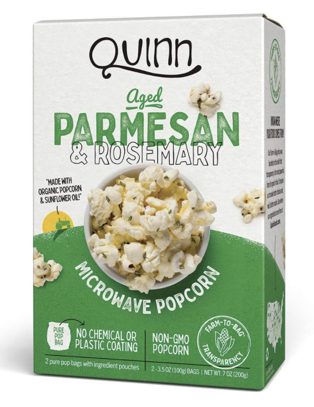 Quinn parmesan and rosemary microwave popcorn