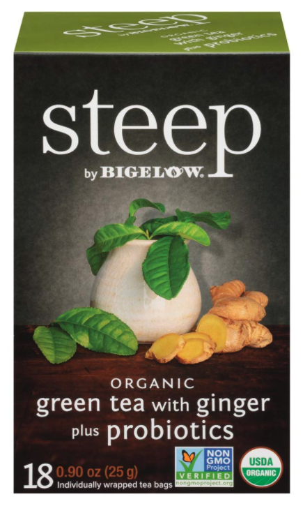 Bigelow: Steep Organic Green Tea with Ginger Plus Probiotics