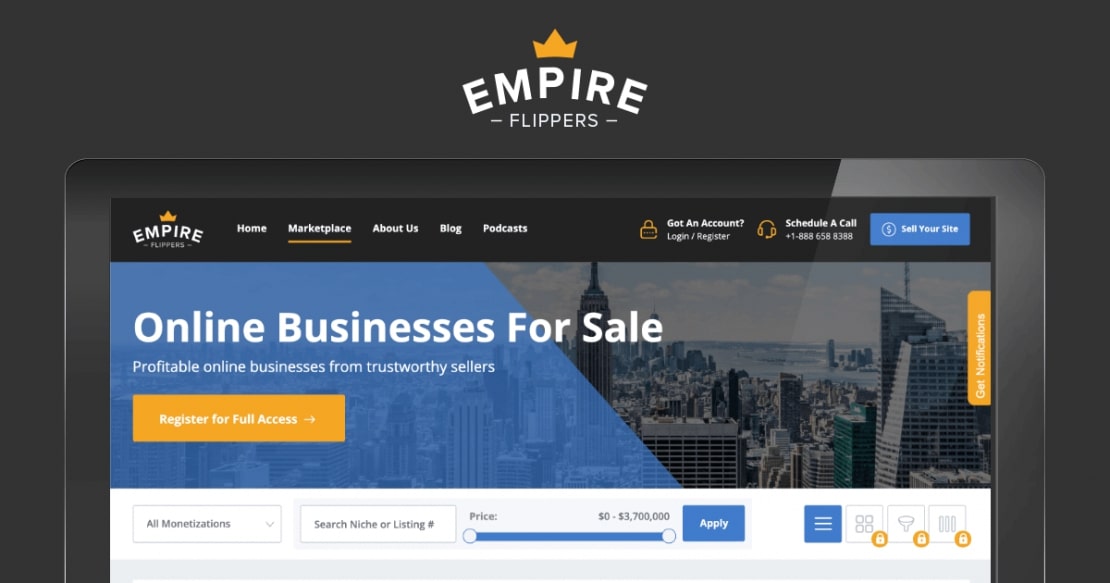 Buy and sell premade dropshipping stores on Empire Flippers
