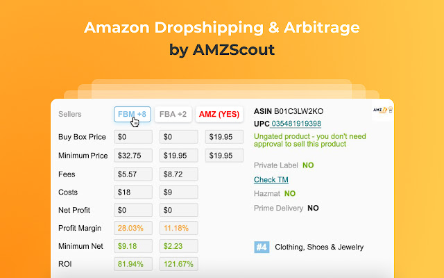 Product research tool for dropshipping on Amazon