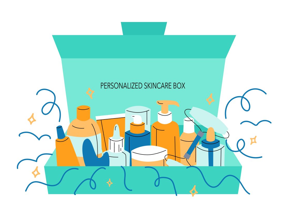 Drawn custom subscription skincare box. 